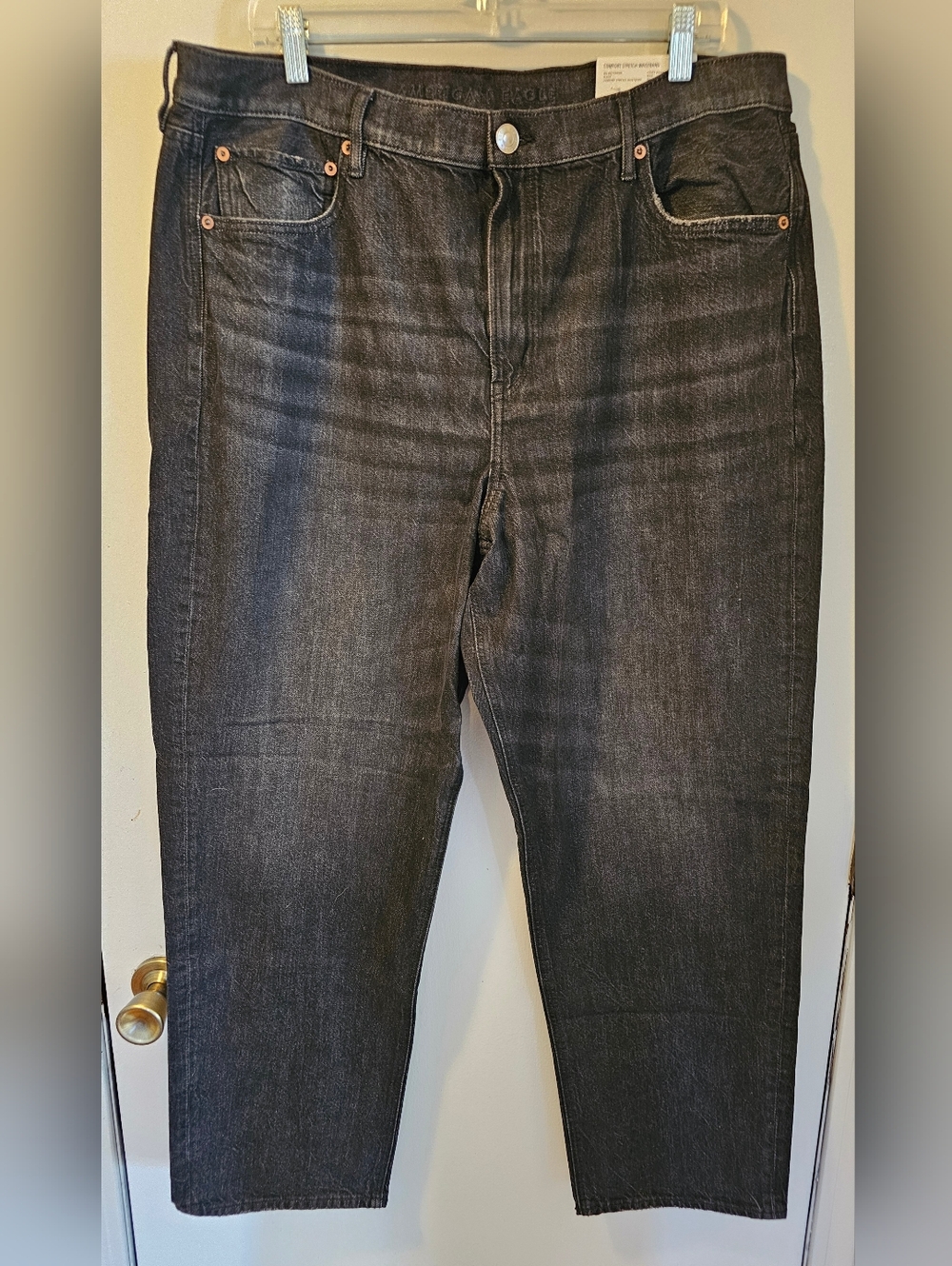 American Eagle 90's Boyfriend Comfort Stretch Waistband Black Women's Sz 18L NWT